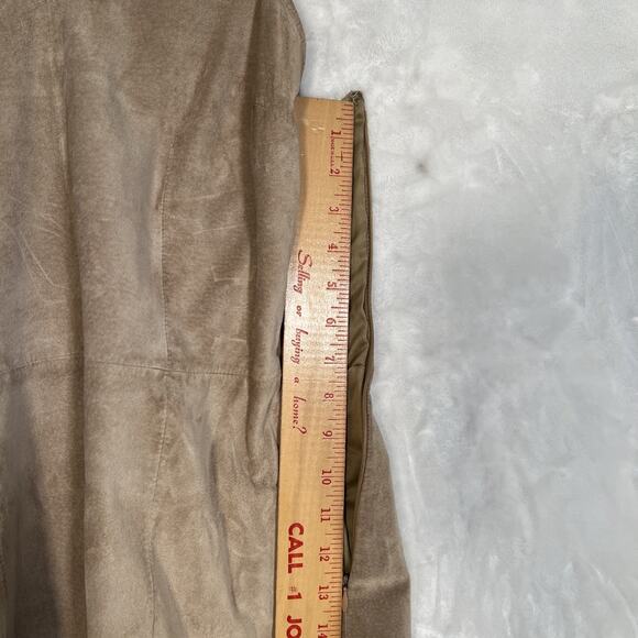 Express world brand tan genuine leather sundress size 9/10 - Picture 10 of 12